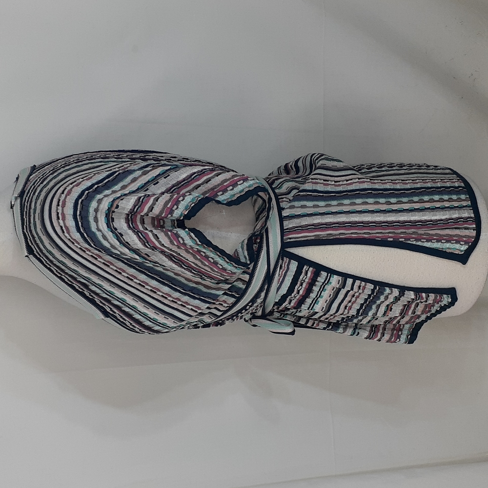 Masoni Tweed striped blouse blue pink size 46 us size 6 - Picture 4 of 9
